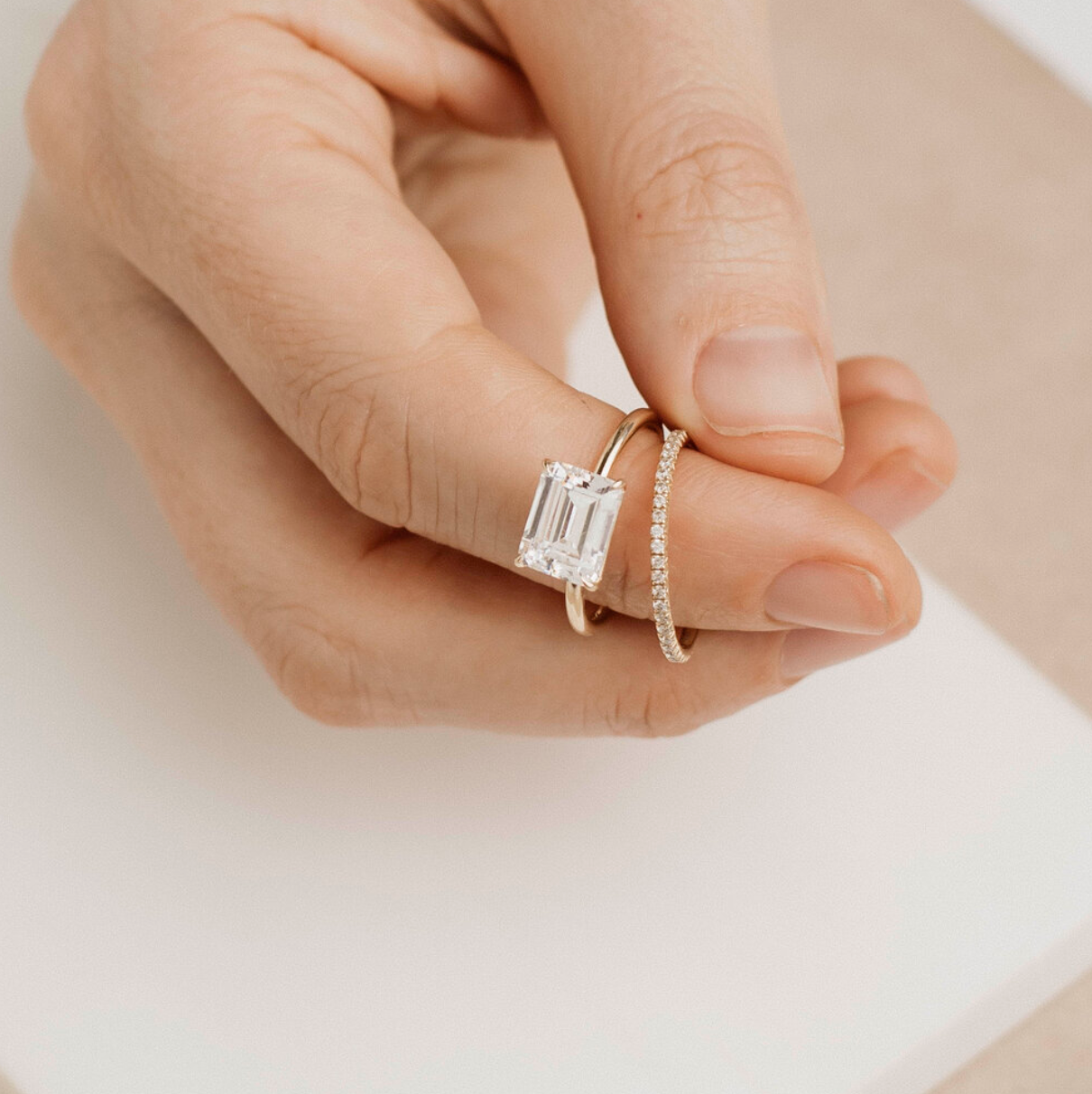 Dainty French Pavé Eternity Diamond Band